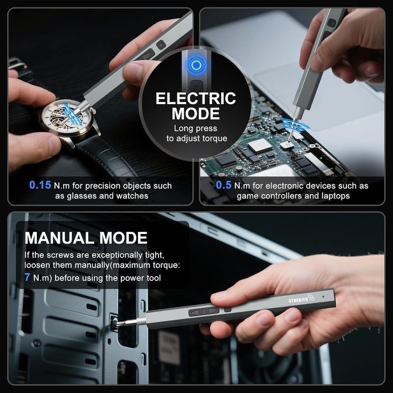 STREBITO Electric Screwdriver, 144-in-1 Precision Screwdriver Set, 120 Magnetic Bits, Organized Storage and Portability, Small Tool Kit for Electronics, PC, Computer and Laptop - Image 2